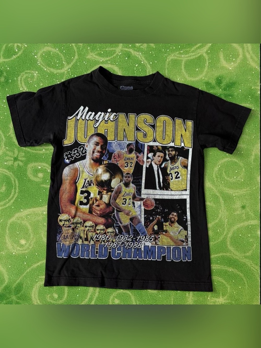 Magic Johnson Lakers Graphic Tee - Black